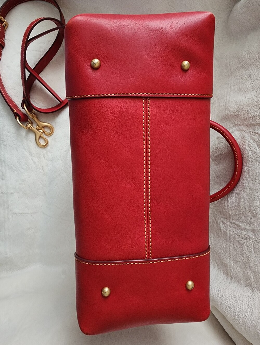Dooney & Bourke Red Florentine Leather Satchel 38 - Picture 6 of 10